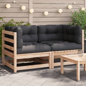 Corner sofas with cushions 2 pcs solid pine wood by , Modular outdoor sofas - Ref: Foro24-838069, Price: 167,99 €, Discount: %