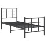 Bed frame with headboard and black metal footboard 80x200 cm by , Beds and slatted bases - Ref: Foro24-355570, Price: 70,99 €...