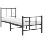 Bed frame with headboard and black metal footboard 80x200 cm by , Beds and slatted bases - Ref: Foro24-355570, Price: 70,99 €...