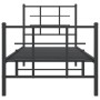 Bed frame with headboard and black metal footboard 80x200 cm by , Beds and slatted bases - Ref: Foro24-355570, Price: 70,99 €...