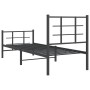 Bed frame with headboard and black metal footboard 80x200 cm by , Beds and slatted bases - Ref: Foro24-355570, Price: 70,99 €...