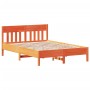 Estructura cama con cabecero madera pino marrón cera 140x200 cm de , Camas y somieres - Ref: Foro24-842649, Precio: 125,33 €,...