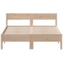 Bed frame with solid pine wood headboard 135x190 cm by , Beds and slatted bases - Ref: Foro24-842770, Price: 106,44 €, Discou...