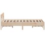 Bed frame with solid pine wood headboard 135x190 cm by , Beds and slatted bases - Ref: Foro24-842770, Price: 106,44 €, Discou...