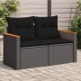 2-seater garden sofa with black synthetic rattan cushions by , Outdoor sofas - Ref: Foro24-365993, Price: 183,57 €, Discount: %