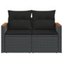 2-seater garden sofa with black synthetic rattan cushions by , Outdoor sofas - Ref: Foro24-365993, Price: 183,57 €, Discount: %