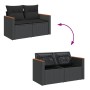 2-seater garden sofa with black synthetic rattan cushions by , Outdoor sofas - Ref: Foro24-365993, Price: 183,57 €, Discount: %