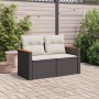 2-Sitzer-Gartensofa mit schwarzen synthetischen Rattankissen von , Outdoor-Sofas - Ref: Foro24-366020, Preis: 157,15 €, Rabat...