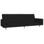 Sofá cama de 2 plazas con dos almohadas terciopelo negro de , Sofás - Ref: Foro24-375752, Precio: 254,80 €, Descuento: %