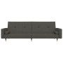 Sofá cama de 2 plazas con dos almohadas terciopelo gris oscuro de , Sofás - Ref: Foro24-375750, Precio: 229,68 €, Descuento: %