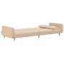 Sofá cama de 2 plazas con dos almohadas tela color crema de , Sofás - Ref: Foro24-375802, Precio: 254,22 €, Descuento: %