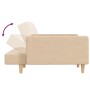 Sofá cama de 2 plazas con dos almohadas tela color crema de , Sofás - Ref: Foro24-375802, Precio: 254,22 €, Descuento: %