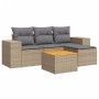 Garden sofa set with cushions 5 pieces beige synthetic rattan by , Garden sets - Ref: Foro24-3257746, Price: 405,33 €, Discou...