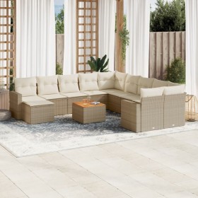 12-teiliges Gartensofa-Set und braune synthetische Rattankissen von , Modulare Sofas für den Außenbereich - Ref: Foro24-32244...