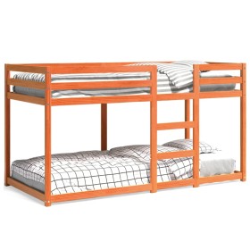 Solid wax brown pine wood bunk bed 90x200 cm by , Beds and slatted bases - Ref: Foro24-3214874, Price: 160,25 €, Discount: %