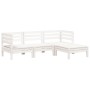 3-Sitzer-Gartensofa mit Fußstütze aus weißem Kiefernholz von , Modulare Sofas für den Außenbereich - Ref: Foro24-838055, Prei...