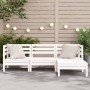 3-Sitzer-Gartensofa mit Fußstütze aus weißem Kiefernholz von , Modulare Sofas für den Außenbereich - Ref: Foro24-838055, Prei...