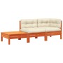 Garden sofa with cushions and footrest in solid pine wood by , Modular outdoor sofas - Ref: Foro24-838186, Price: 235,57 €, D...