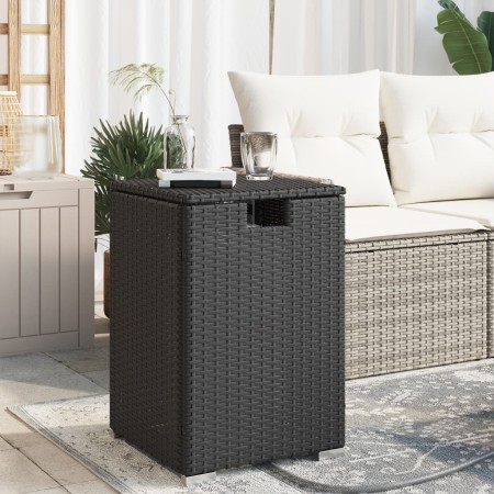 Table covered for propane cylinder black rattan 40x40x60 cm by , Garden tables - Ref: Foro24-366294, Price: 81,41 €, Discount: %