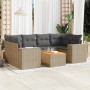 7-piece garden sofa set and beige synthetic rattan cushions by , Garden sets - Ref: Foro24-3257676, Price: 549,16 €, Discount: %