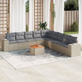 Gartensofa-Set mit beigen Kissen, 10-teilig, synthetisches Rattan von , Gartensets - Ref: Foro24-3257823, Preis: 708,59 €, Ra...