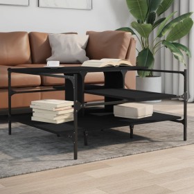 Schwarzer Couchtisch aus Holzwerkstoff, 100 x 100 x 48,5 cm von , Couchtisch - Ref: Foro24-842311, Preis: 88,50 €, Rabatt: %