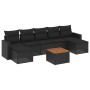 8-teiliges Gartensofa-Set und schwarze synthetische Rattankissen von , Modulare Sofas für den Außenbereich - Ref: Foro24-3224...