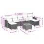 8-teiliges Gartensofa-Set und schwarze synthetische Rattankissen von , Modulare Sofas für den Außenbereich - Ref: Foro24-3224...