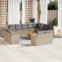 Garden sofa set with cushions 13 pieces beige synthetic rattan by , Modular outdoor sofas - Ref: Foro24-3224393, Price: 966,2...