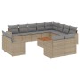 Set sofás de jardín con cojines 13 pzas ratán sintético beige de , Sofás modulares de exterior - Ref: Foro24-3224393, Precio:...