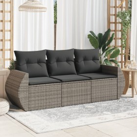 3-piece garden sofa set and gray synthetic rattan cushions by , Garden sets - Ref: Foro24-3253397, Price: 244,61 €, Discount: %