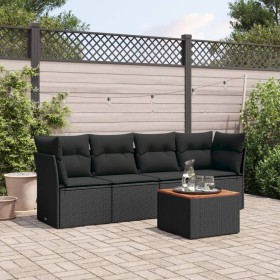 5-teiliges Gartenmöbel-Set und schwarze synthetische Rattankissen von , Gartensets - Ref: Foro24-3223472, Preis: 269,13 €, Ra...