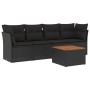 Set de muebles de jardín 5 pzas y cojines ratán sintético negro de , Conjuntos de jardín - Ref: Foro24-3223472, Precio: 282,0...