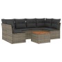 7-piece garden sofa set with gray PE rattan cushions by , Garden sets - Ref: Foro24-3223561, Price: 420,96 €, Discount: %