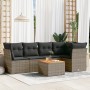 6-piece garden furniture set and gray synthetic rattan cushions by , Garden sets - Ref: Foro24-3223631, Price: 372,39 €, Disc...