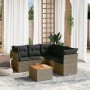 6-piece garden furniture set and gray synthetic rattan cushions by , Garden sets - Ref: Foro24-3223638, Price: 372,39 €, Disc...