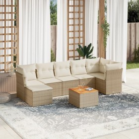 Gartensofa-Set mit beigen Kissen 8 Stück PE-Rattan von , Gartensets - Ref: Foro24-3223755, Preis: 576,99 €, Rabatt: %