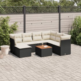 8-teiliges Gartensofa-Set und schwarze synthetische Rattankissen von , Gartensets - Ref: Foro24-3223760, Preis: 498,02 €, Rab...