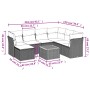 8-teiliges Gartensofa-Set und schwarze synthetische Rattankissen von , Gartensets - Ref: Foro24-3223760, Preis: 498,02 €, Rab...