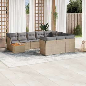 11-piece garden sofa set with beige synthetic rattan cushions by , Garden sets - Ref: Foro24-3223847, Price: 729,75 €, Discou...