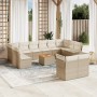 Gartensofa-Set mit Kissen, 13-teilig, beiges synthetisches Rattan von , Gartensets - Ref: Foro24-3223916, Preis: 996,22 €, Ra...