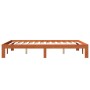 Solid wax brown pine wood bed frame 140x190 cm by , Beds and slatted bases - Ref: Foro24-844167, Price: 118,58 €, Discount: %