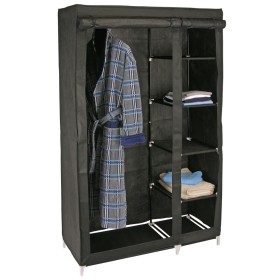 HI Black fabric wardrobe 110x46x178 cm by HI, Wardrobes - Ref: Foro24-435299, Price: 55,84 €, Discount: %