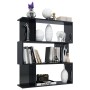 Estantería/divisor espacios negro con brillo 80x24x96 cm de vidaXL, Librerías y estanterías - Ref: Foro24-800088, Precio: 71,...