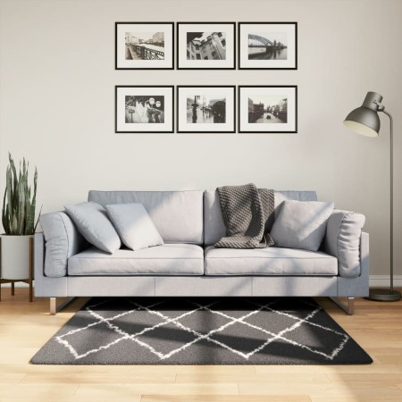 PAMPLONA modern long pile rug black and cream 120x120cm by , Rugs - Ref: Foro24-375409, Price: 35,61 €, Discount: %