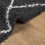 PAMPLONA modern long pile rug black and cream 120x120cm by , Rugs - Ref: Foro24-375409, Price: 35,61 €, Discount: %