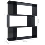 Estantería/divisor espacios negro con brillo 80x24x96 cm de vidaXL, Librerías y estanterías - Ref: Foro24-800088, Precio: 71,...