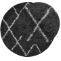 Modern high pile rug PAMPLONA black and cream Ø 120 cm by , Rugs - Ref: Foro24-375421, Price: 35,59 €, Discount: %