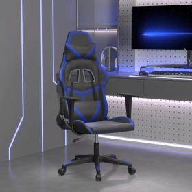 Black and blue synthetic leather massage gaming chair by , Gaming chairs - Ref: Foro24-345423, Price: 124,12 €, Discount: %