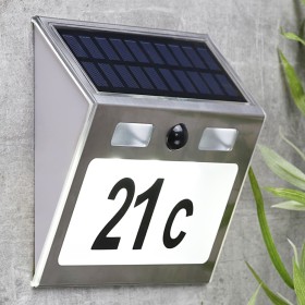 HI Hausnummer mit silbernem Solar-LED-Licht von HI, Zahlen und Buchstaben für Häuser - Ref: Foro24-435303, Preis: 28,99 €, Ra...